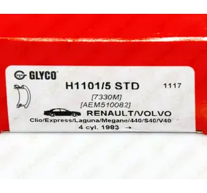 Вкладыши коленчатого вала на Renault Trafic II 2001->2006 1.9dCi — Glyco - H1101/5STD