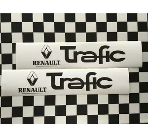 Наклейки на порожки (БЕЛО-ЧЁРНЫЕ) на Renault Trafic II 2001->2014 — Украина - TN107