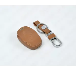 Кожаный чехол на корпус ключа (коричневый) на Renault Trafic II 2001->2014 - DSP (Китай) - PGCASEBROWN-3