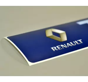 Наклейки на порожки (СИНИЕ) матовые на Renault Trafic II 2001->2014 — Украина - TN102M
