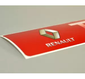 Наклейки на порожки (КРАСНЫЕ) матовые на Renault Trafic II 2001->2014 — Украина - TN101M