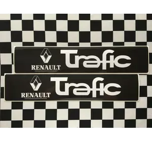 Наклейки на порожки (ЧЁРНО-БЕЛЫЕ) на Renault Trafic II 2001->2014 — Украина - TN108