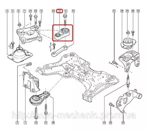 Подушка двигателя на Renault Trafic 2003-> 2.5dCi (вверху, восьмёрка) — Metalcaucho (Испания) - MC04448
